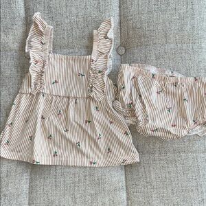 Carter's Beige Striped Diaper Cover Set